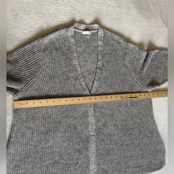 J. Jill Cardigan Knit Gray Sweater V- neck Open Front Size 2X( 20-22W) - Picture 4 of 8